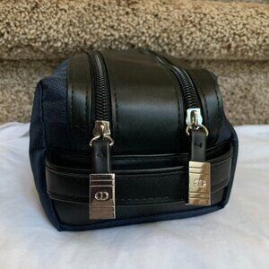 Dior Men's Navy Double Zip Travel Case Toiletry Bag.